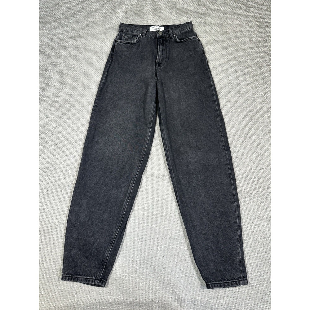 Reformation Jeans Womens 23 24x27 Black Monterey Tapered Mom Barrel Read